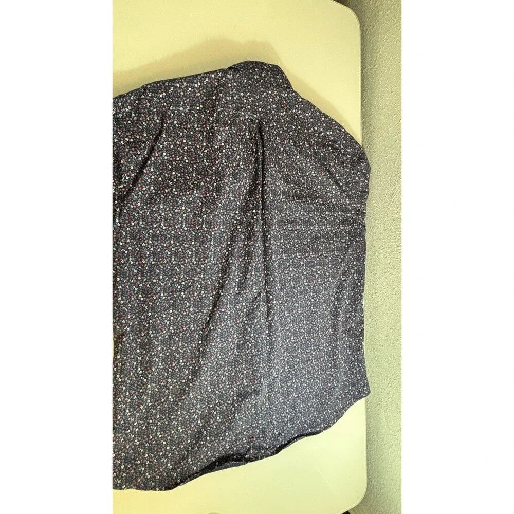 J.Crew Slim Untucked Shirt L Navy Floral Secret Wash Stretch Cotton - Picture 3 of 6